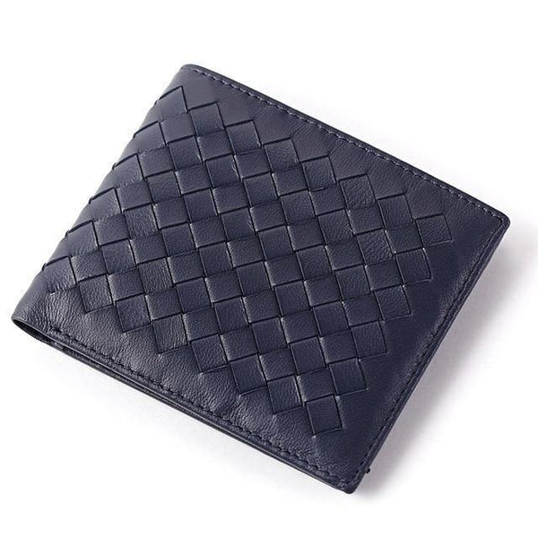 Planet Gates Blue A Sheepskin Weave Men Wallets Fashion Male Clutch Wallet Genuine Sheep Leather Purses Card Holder Purses Coin Purse