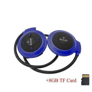 Planet Gates Blue Add 8GB Card 3D Mini 503 Mini503 Bluetooth 4.0 FM Headset Sport Wireless Headphones Music Stereo Earphones + 8GB 16GB Micro SD Card