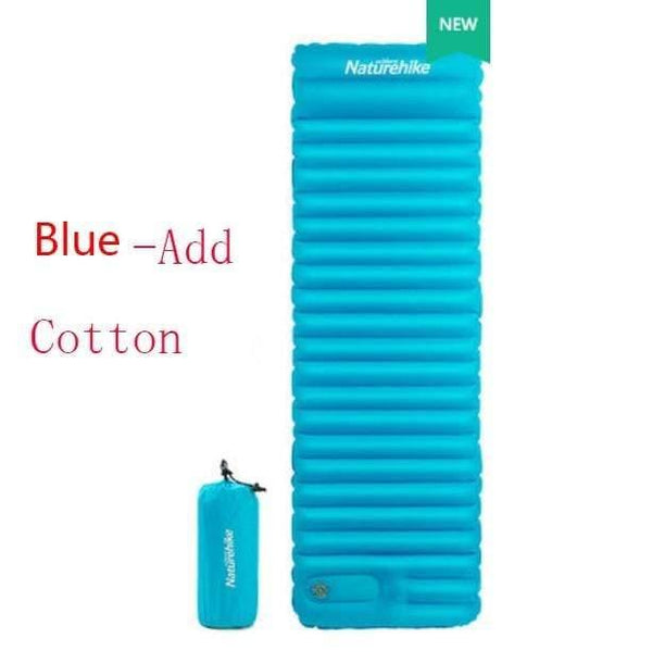 Planet Gates Blue-Add Cotton Outdoor Push Inflatable Camping Mat Tent Outdoor Envelope Waterproof Sleeping Pad Picnic Folding Mattress NH18Q001-D