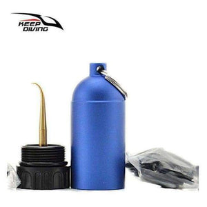 Planet Gates Blue Aluminum Alloy Mini Scuba Tank with One Pick Needle and 12 Different Size O-rings Scuba Diving Accessories