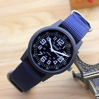 Planet Gates blue and black Couples lovers women men quartz sports watches students Stripe canvas electronic waterproof wristwatches clock