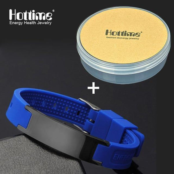 Planet Gates Blue And Box Power Energy Wristbands Balance Ion Magnetic Therapy Fashion Silicone Bands Bracelets Therapy Body Keep Your Healty Healing Pain