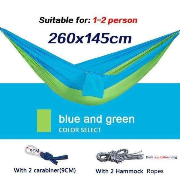 Planet Gates blue and green / China double garden swing hanging chair 2 person Hammock Outdoor camping sleeping bed parachute nylon rede portable indoor hamaca kids