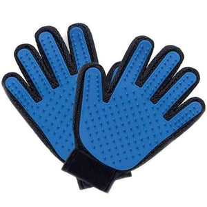Planet Gates blue and left / one size Cat Grooming Gloves Dog Hair Remover Gentle Deshedding Brush Comb Tool Pet Massage Mitt with Enhanced Long/Short Fur