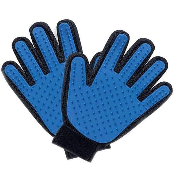 Planet Gates blue and left / one size Cat Grooming Gloves Dog Hair Remover Gentle Deshedding Brush Comb Tool Pet Massage Mitt with Enhanced Long/Short Fur