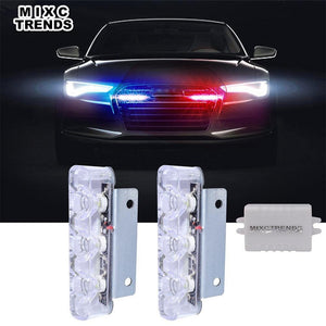 Planet Gates Blue and Red 2Pcs 3 LED Strobe Light 6W Police Flashing Warning Led Brake Light Lamp DC 12V Car Truck Motorcycle Rear Brake Stop Led Lights