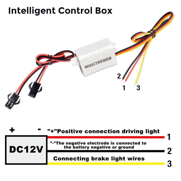 Planet Gates Blue and Red 2Pcs 3 LED Strobe Light 6W Police Flashing Warning Led Brake Light Lamp DC 12V Car Truck Motorcycle Rear Brake Stop Led Lights