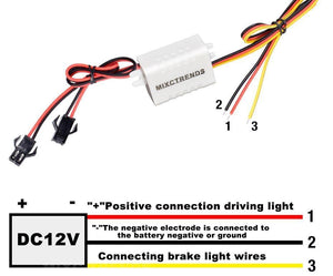 Planet Gates Blue and Red 2Pcs 3 LED Strobe Light 6W Police Flashing Warning Led Brake Light Lamp DC 12V Car Truck Motorcycle Rear Brake Stop Led Lights