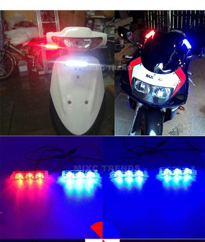 Planet Gates Blue and Red 2Pcs 3 LED Strobe Light 6W Police Flashing Warning Led Brake Light Lamp DC 12V Car Truck Motorcycle Rear Brake Stop Led Lights