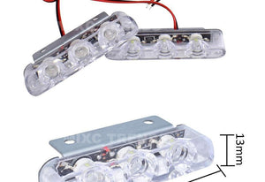 Planet Gates Blue and Red 2Pcs 3 LED Strobe Light 6W Police Flashing Warning Led Brake Light Lamp DC 12V Car Truck Motorcycle Rear Brake Stop Led Lights