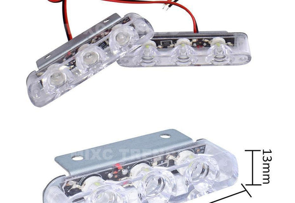 Planet Gates Blue and Red 2Pcs 3 LED Strobe Light 6W Police Flashing Warning Led Brake Light Lamp DC 12V Car Truck Motorcycle Rear Brake Stop Led Lights