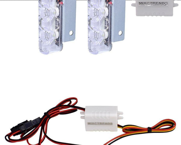 Planet Gates Blue and Red 2Pcs 3 LED Strobe Light 6W Police Flashing Warning Led Brake Light Lamp DC 12V Car Truck Motorcycle Rear Brake Stop Led Lights