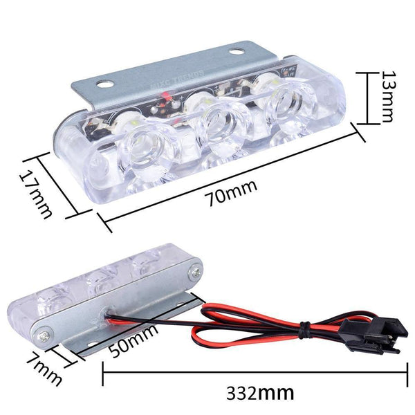 Planet Gates Blue and Red 2Pcs 3 LED Strobe Light 6W Police Flashing Warning Led Brake Light Lamp DC 12V Car Truck Motorcycle Rear Brake Stop Led Lights