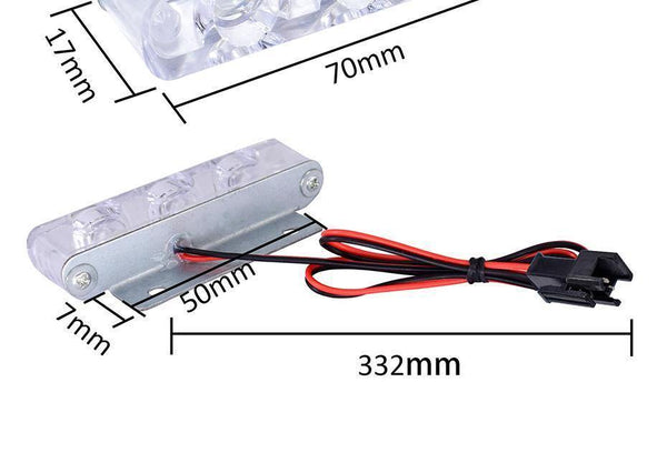 Planet Gates Blue and Red 2Pcs 3 LED Strobe Light 6W Police Flashing Warning Led Brake Light Lamp DC 12V Car Truck Motorcycle Rear Brake Stop Led Lights