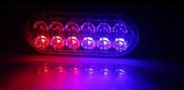 Planet Gates Blue and Red 4PCS 12V 24V 12 LED Super Bright Emergency Warning Caution Waterproof Amber Strobe Light Bar Flashing for Auto Car Truck SUV Van