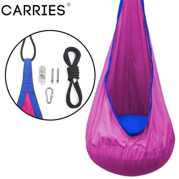 Planet Gates blue ARRIES Baby Children Indoor Pod Swing Hammock Hanging Bed Garden Furniture Kids Hanging Chair Camping