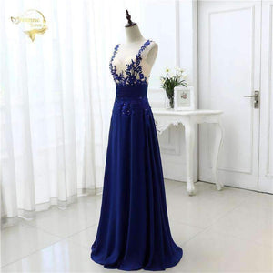 Planet Gates Blue As Picture / 4 Fashion Sexy Chiffon Blue Party Evening Dresses 2018 Long Formal Prom Robe De Soiree Woman's Dress OL3102 PlUS