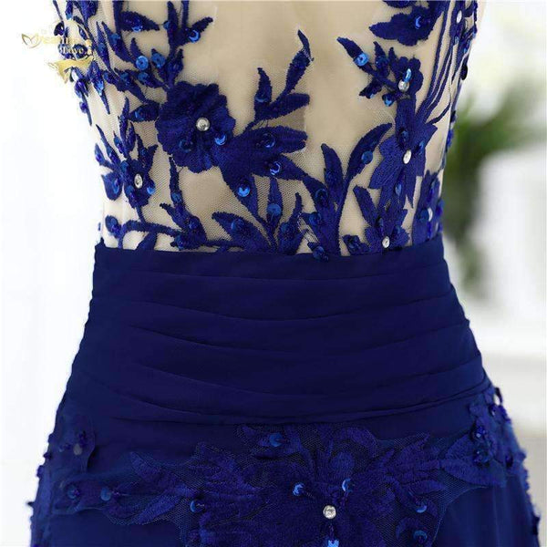 Planet Gates Blue As Picture / 4 Fashion Sexy Chiffon Blue Party Evening Dresses 2018 Long Formal Prom Robe De Soiree Woman's Dress OL3102 PlUS