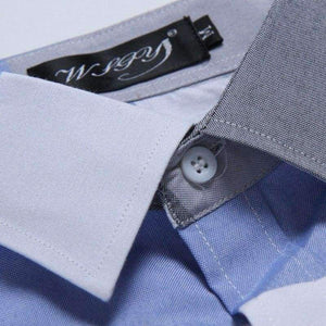 Planet Gates blue / Asian M 45 to 55KG Men'S Clothing 2017 Fashion Male Shirt Long-Sleeves Tops Large Striped Men'S Casual Mens Dress Shirts Slim Men Shirt M-2XL