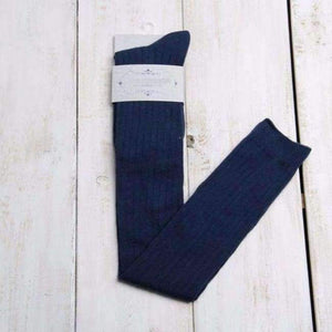 Planet Gates Blue Autumn and winter Vertical stripe long tube knee socks cuff anti-skid Stockings Thigh High Thick stocking tights