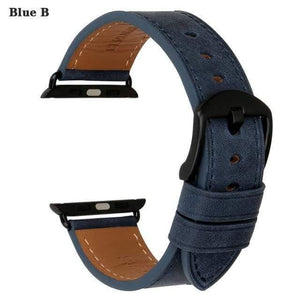 Planet Gates Blue B / For Apple Watch 38mm Leather Watch Strap Replacement For Apple Watch Band 44mm 40mm 42mm 38mm Series 4 3 2 1 iWatch Watchband