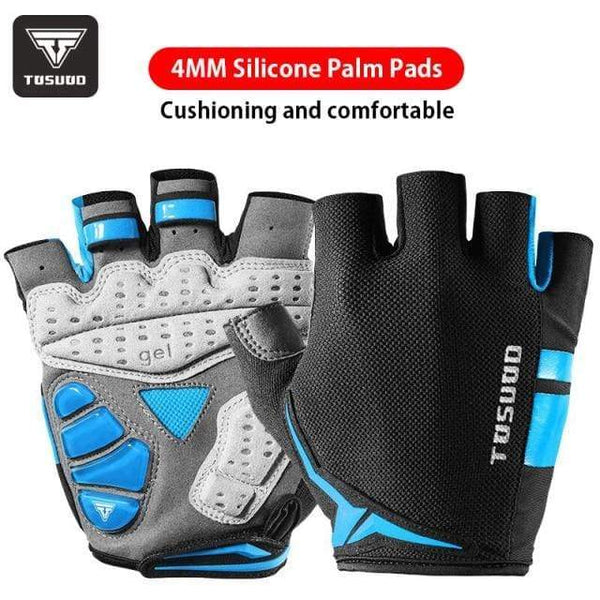 Planet Gates blue-B / M Cycling Bike Half Finger Non-slip Gloves Shockproof Summer Breathable MTB Road Bicycle Gloves Men Women Cycling Equipment