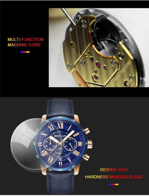 Planet Gates Blue B Watches Men Luxury Brand Quartz Watch Fashion Chronograph Sport Reloj Hombre Clock Male hour relogio Masculino