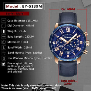 Planet Gates Blue B Watches Men Luxury Brand Quartz Watch Fashion Chronograph Sport Reloj Hombre Clock Male hour relogio Masculino
