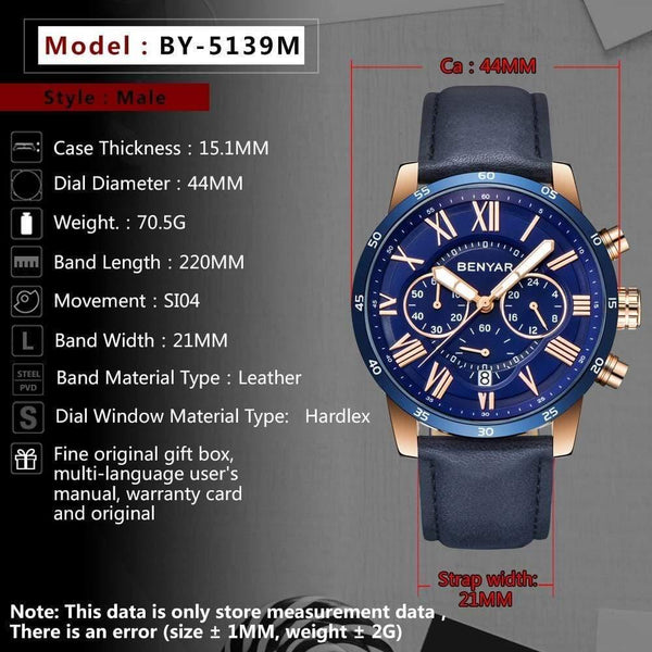 Planet Gates Blue B Watches Men Luxury Brand Quartz Watch Fashion Chronograph Sport Reloj Hombre Clock Male hour relogio Masculino