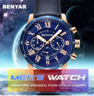 Planet Gates Blue B Watches Men Luxury Brand Quartz Watch Fashion Chronograph Sport Reloj Hombre Clock Male hour relogio Masculino