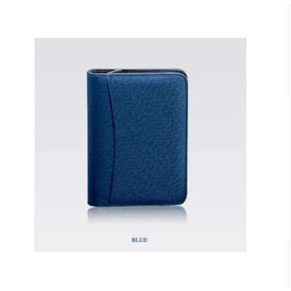 Planet Gates Blue / B5 Notebook Traveler Leather Diary Memos Writing Pads Folder Solar energy Calculator card holder Notepad Business planner A5 A6 B5