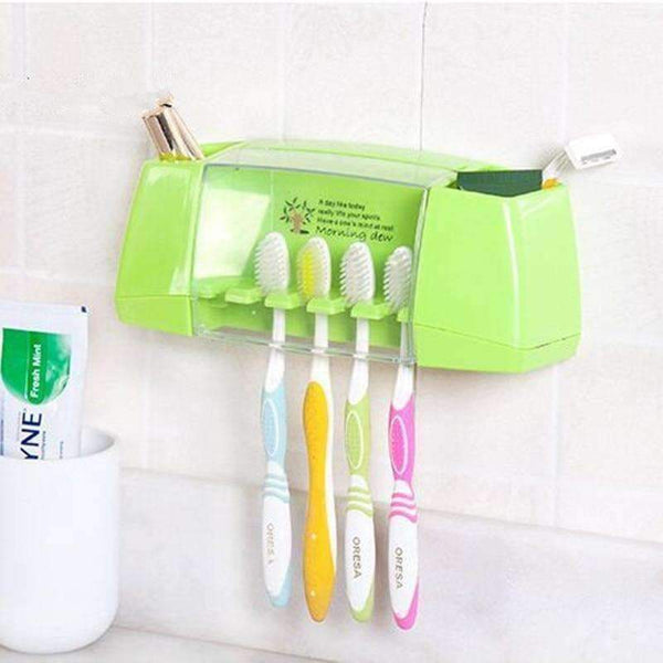 Planet Gates Blue BAISPO Multifunctional toothbrush holder storage box bathroom Products bathroom accessories  suction hooks tooth brush holder