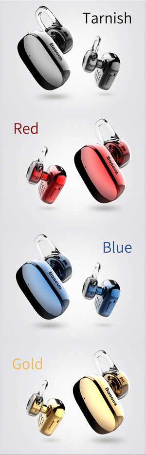 Planet Gates Blue Baseus Mini Wireless Bluetooth Earphone For iPhone X 8 Samsung S9 S8  In-Ear Stereo Wireless Bluetooth Driver Earphones With Mic