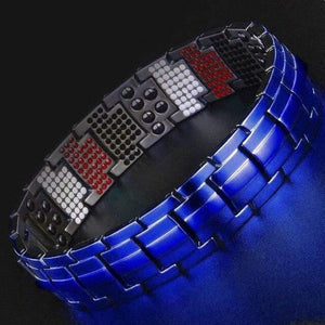 Planet Gates Blue Blue Energy Stones Health Energy Bracelet Bangle for Arthritis Negative 4000 Ion Tourmaline Bracelet Balance Band Fashion 2019