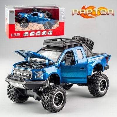 Planet Gates Blue-Box 1:32 Ford Raptor F150 Big Wheel Alloy Diecast Car Model Car Pull Back Vehicle Collection Children Toy Car Gifts