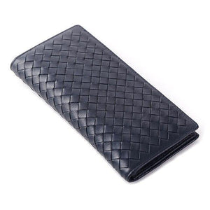 Planet Gates Blue C Sheepskin Weave Men Wallets Fashion Male Clutch Wallet Genuine Sheep Leather Purses Card Holder Purses Coin Purse