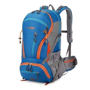 Planet Gates Blue Camping Hiking Backpack 45L Waterproof Trekking Sports Bag Fishing Backpacks Mountaineering Bag Climbing Travel Rucksack