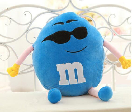 Candice Guo! Plush Toy Stuffed Doll Funny Expressions M&M's Chocolate Buttons Bean Cushion Creative Birthday Christmas Gift 1pc