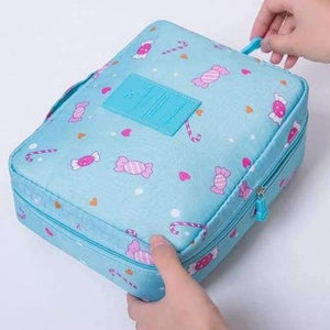 Planet Gates Blue candy Makeup bag Cosmetic bag Case Make Up Organizer Toiletry Storage Neceser Rushed Floral Nylon Zipper New Travel Wash pouch