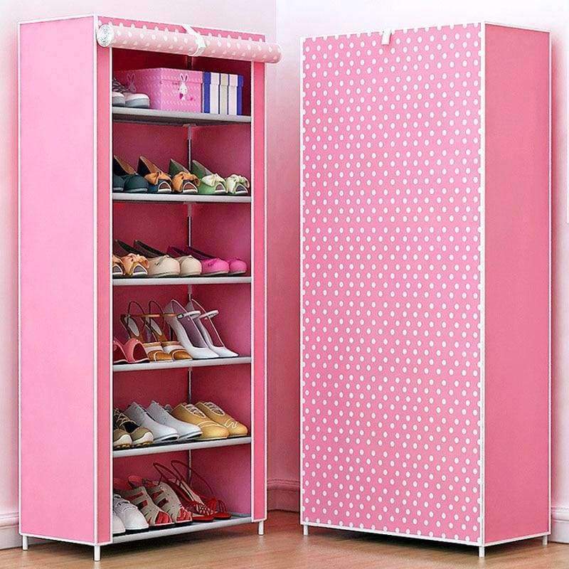 Planet Gates Blue candy Shoe rack 7-layer 6-grid Multi Color Non-woven fabrics shoe cabinet shoe organizer removable shoe storage for home furniture