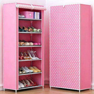 Planet Gates Blue candy Shoe rack 7-layer 6-grid Multi Color Non-woven fabrics shoe cabinet shoe organizer removable shoe storage for home furniture
