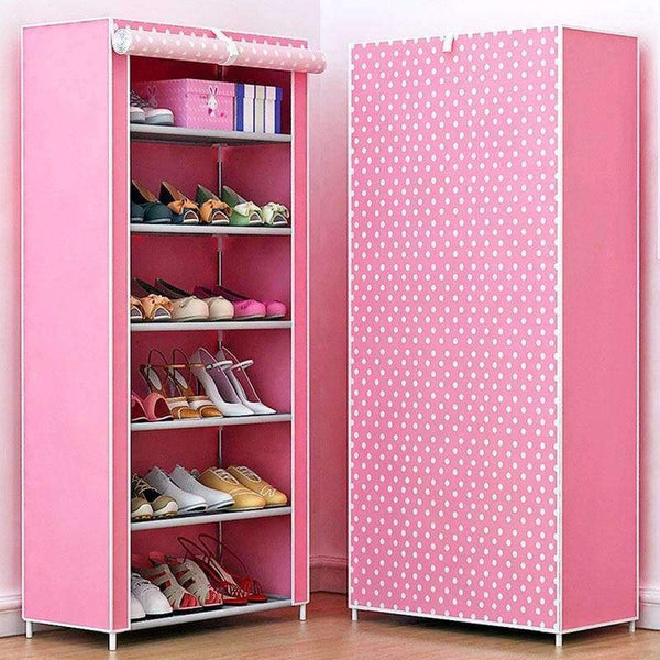 Planet Gates Blue candy Shoe rack 7-layer 6-grid Multi Color Non-woven fabrics shoe cabinet shoe organizer removable shoe storage for home furniture