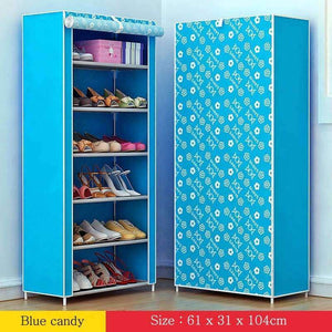 Planet Gates Blue candy Shoe rack 7-layer 6-grid Multi Color Non-woven fabrics shoe cabinet shoe organizer removable shoe storage for home furniture