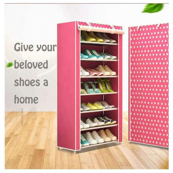 Planet Gates Blue candy Shoe rack 7-layer 6-grid Multi Color Non-woven fabrics shoe cabinet shoe organizer removable shoe storage for home furniture