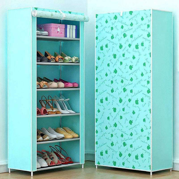 Planet Gates Blue candy Shoe rack 7-layer 6-grid Multi Color Non-woven fabrics shoe cabinet shoe organizer removable shoe storage for home furniture