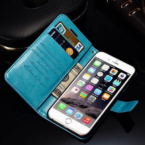 Planet Gates blue case / For iPhone 6 6S Wallet Leather Case For iPhone 6 6S Plus Luxury Coque Cover for iPhone 6 S 6S Plus Phone Cases With Card Slot TOMKAS Brand