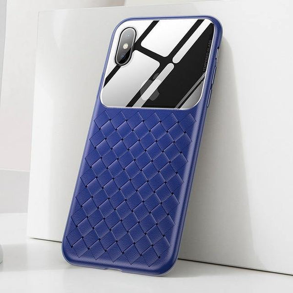 Planet Gates Blue Case / For iPhone Xs 5.8 Baseus Grid Pattern Case For iPhone Xs Max Luxury Silicone + Tempered Glass Case For iPhone Xs Xs Max XR 2018 Phone Accessories