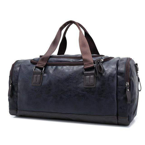 Planet Gates Blue Casual Travel Duffel Bag PU Leather Men Handbags Big Large Capacity Travel Bags Black Mens Messenger Bag Tote JXY815