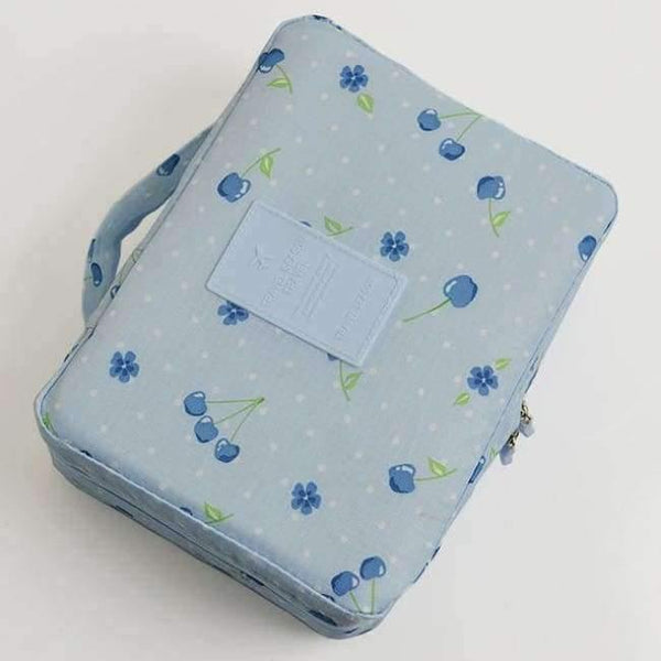 Planet Gates Blue Cherry Makeup bag Cosmetic bag Case Make Up Organizer Toiletry Storage Neceser Rushed Floral Nylon Zipper New Travel Wash pouch