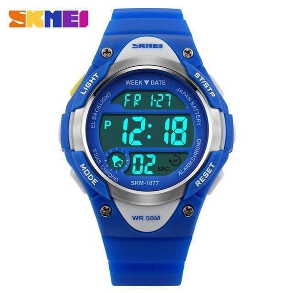 Planet Gates Blue Children's Watches Alarm Stopwatch Waterproof Swimming LED Digital Watch For Boy Girls Student Wristwatches